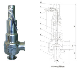供应上海制发SVL488型洁净系统不锈钢安全阀